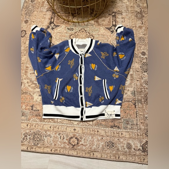 We The Free Blue and Gold Patterned Cardigan - Picture 6 of 15